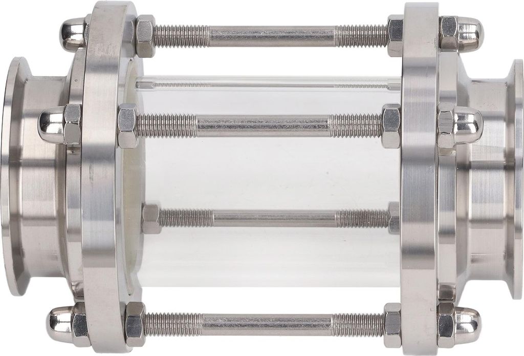 Schauglas für geraden Durchfluss aus Edelstahl, Inline-Schauglas mit Klemmanschluss für öl und Luft, 57 mm / 2,24 Zoll
