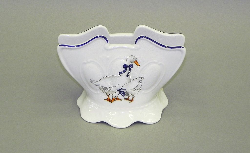 Stojánek na ubrousky, husy, český porcelán, Leander, 8,5 cm Produktbild 