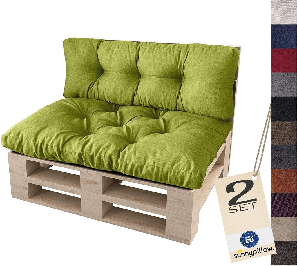 sunnypillow Palettenkissen für Palettenmöbel - 2er Set - Produktbild 
