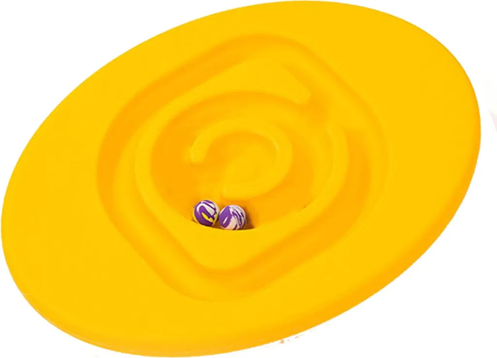 Solution d'intégration sensorielle enfant avec ce plateau d'équilibre jaune