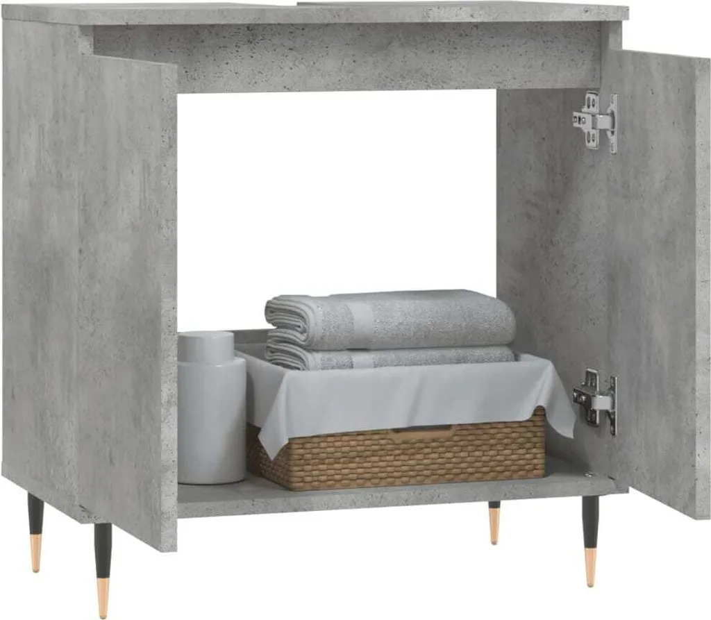 Mobiletto Bagno Maison Exclusive 58x33x60 cm | Arredo Grigio Cemento - 3