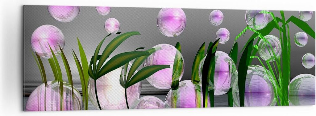 Bild auf Leinwand - Leinwandbild - Computer Grafik Blase - 160x50cm - Wand Bild - Wanddeko - Leinwanddruck - Bilder - Kunstdruck - Wanddekoration -...