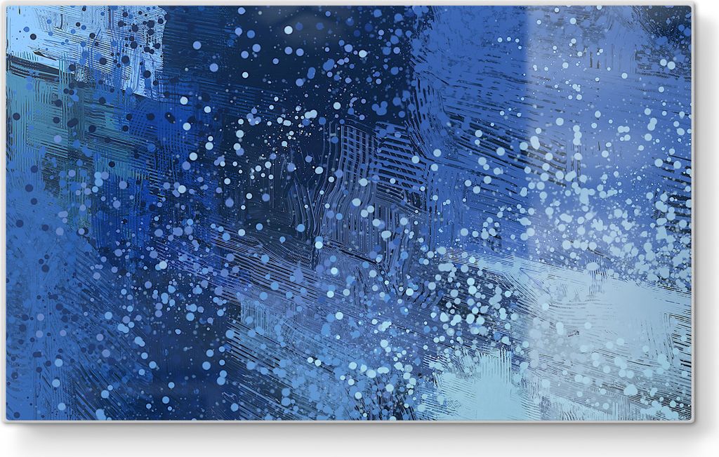 DEQORI Frühstücksbrett Glas 23x14 cm 'Blaue Impression' Schneidebrett Schneideplatte