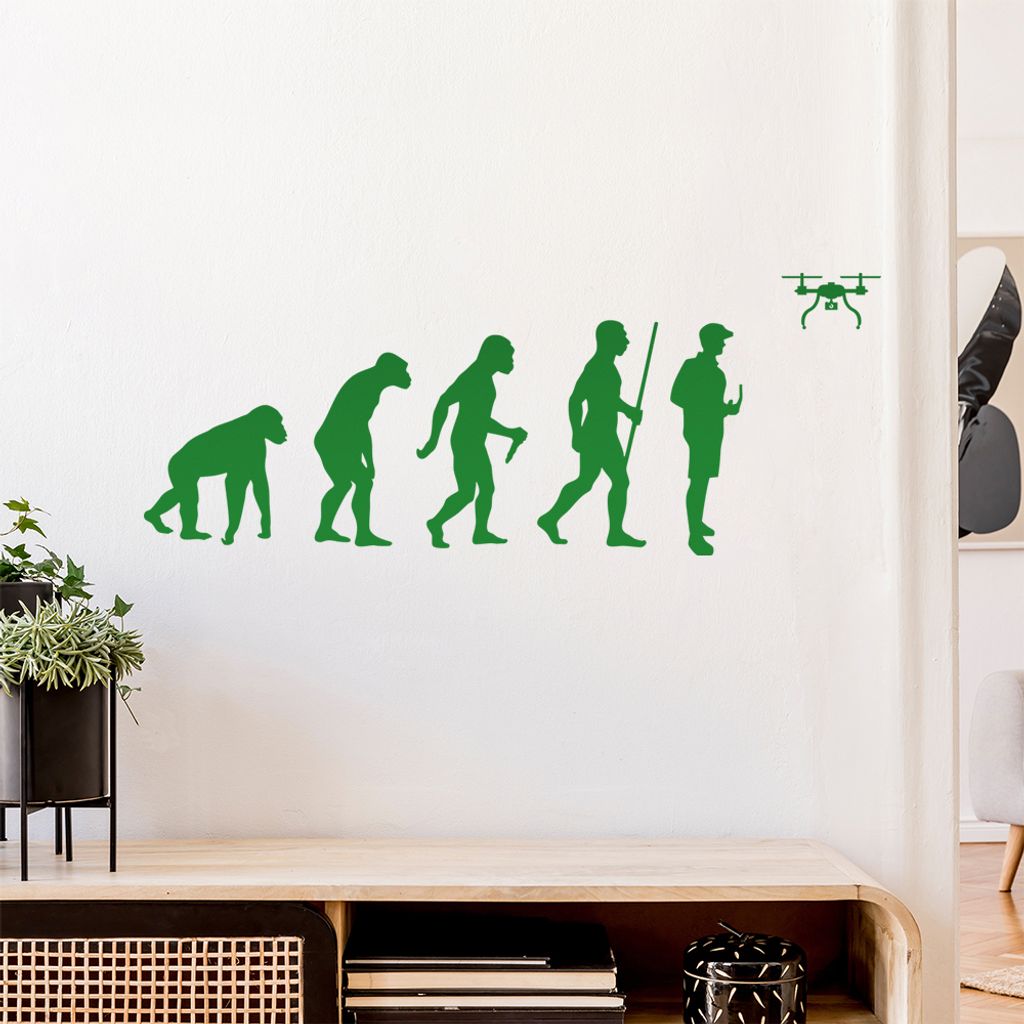 Drohnenpilot Evolution Wandtattoo Wandaufkleber Wall Sticker - Dekoration, Küche, Wohnzimmer, Schlafzimmer, Badezimmer
