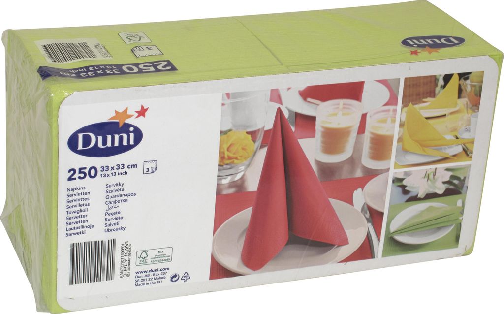 Duni Servietten kiwi 33x33cm 250 Stück