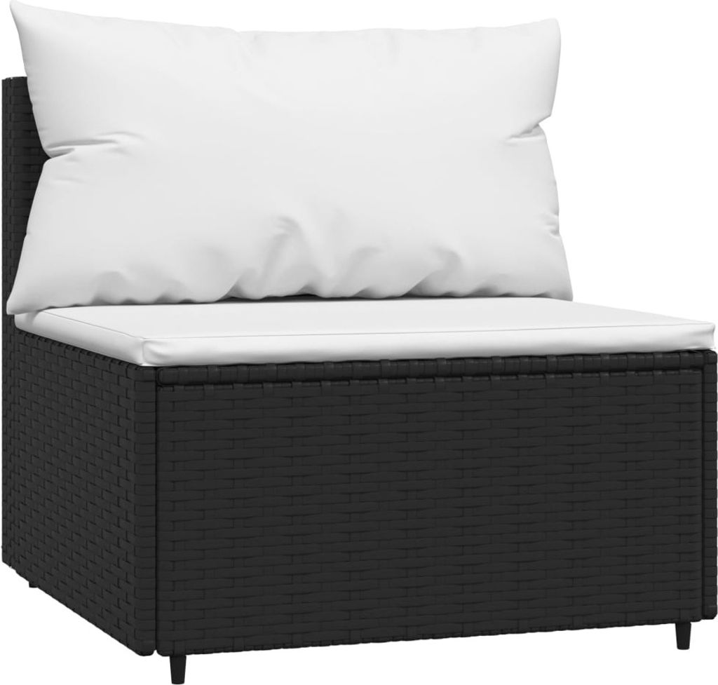 vidaXL Záhradné centrum Pohovka s vankúšom Black Poly Obrázok produktu 