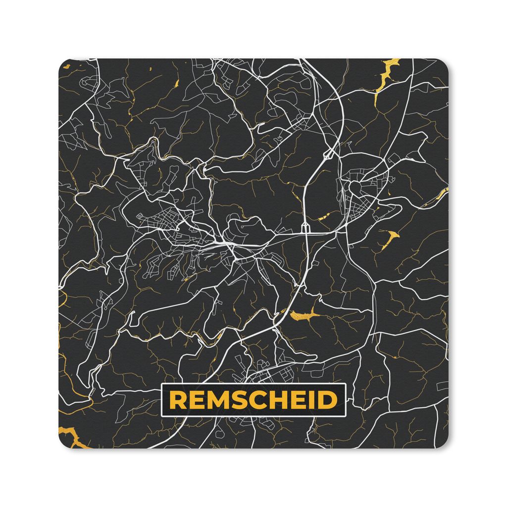 MuchoWow Mauspad Mousepad Remscheid - Stadtplan - Karte - Deutschland - Gold 20x20 cm - Mousepads - Maus Mat - Pad - Mausunterlage - Desk Mat - B...