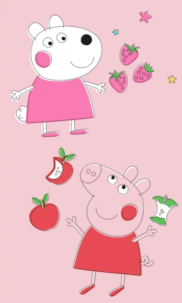 Asciugamano per bambini Pepina Piglet e Zuzka la pecora 30x50 cm