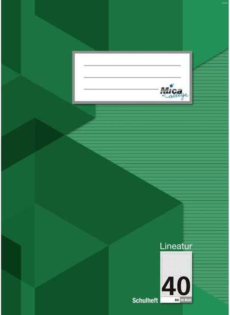 Schulheft A4 - Lineatur 40 - kariert mit umlaufendem Rand - 16 Blatt