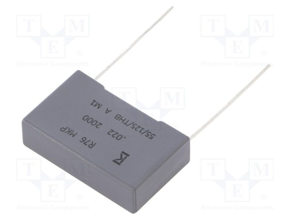 2x Kondensator: 22nF 5% 22,5mm 26,5x7x16mm 2000VDC R76UN222050H4J kondensatoren