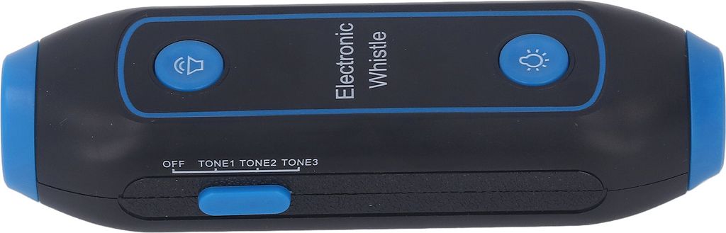 Elektronische Pfeife mit 3 Tönen und 3 Lautstärkestufen, blasenfrei, mit LED-Licht für Training und Sport, Blau