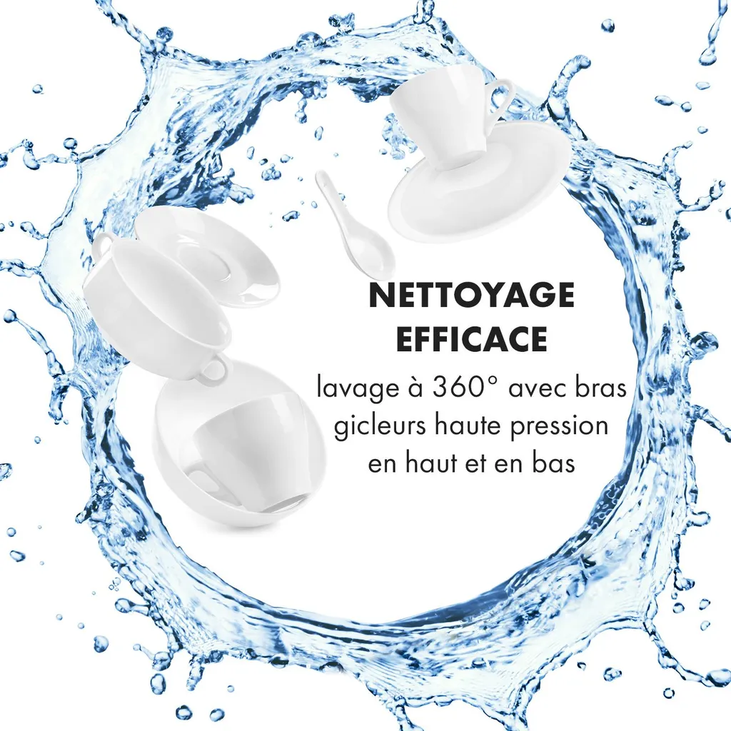 Lave-vaisselle de Table Compact avec 6 Programmes de Lavage Automatique - 6