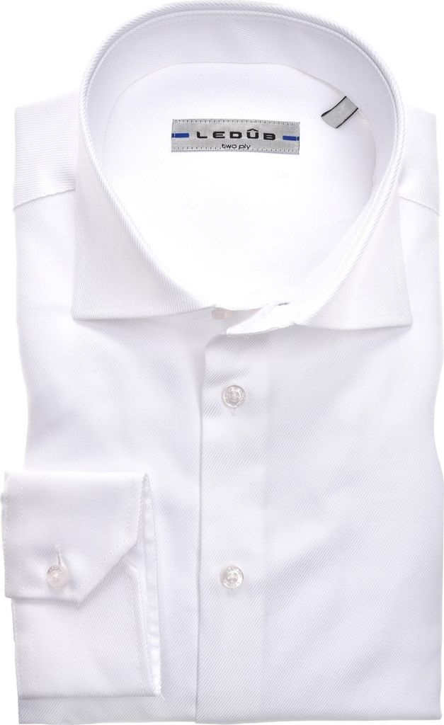 Ledub modern fit overhemd, wit twill
