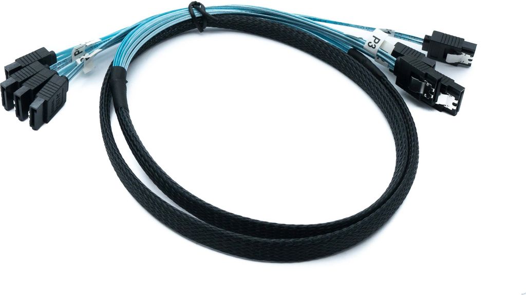 SYSTEM-S SFF-8087 Kabel 100 cm 4x SATA 7 Pin Stecker zu 4x Produktbild 