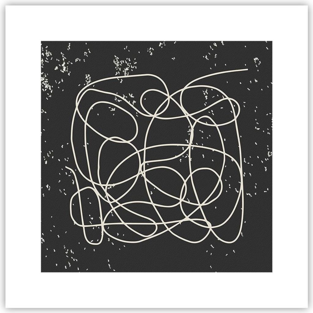Poster - Poster ohne Rahmen - Modern Linie Schwarz - 30x30 cm - Wand Bild - Wanddeko - Wandbilder - Kunstposter - Wandposter - Bilder - Kunstdruck ...