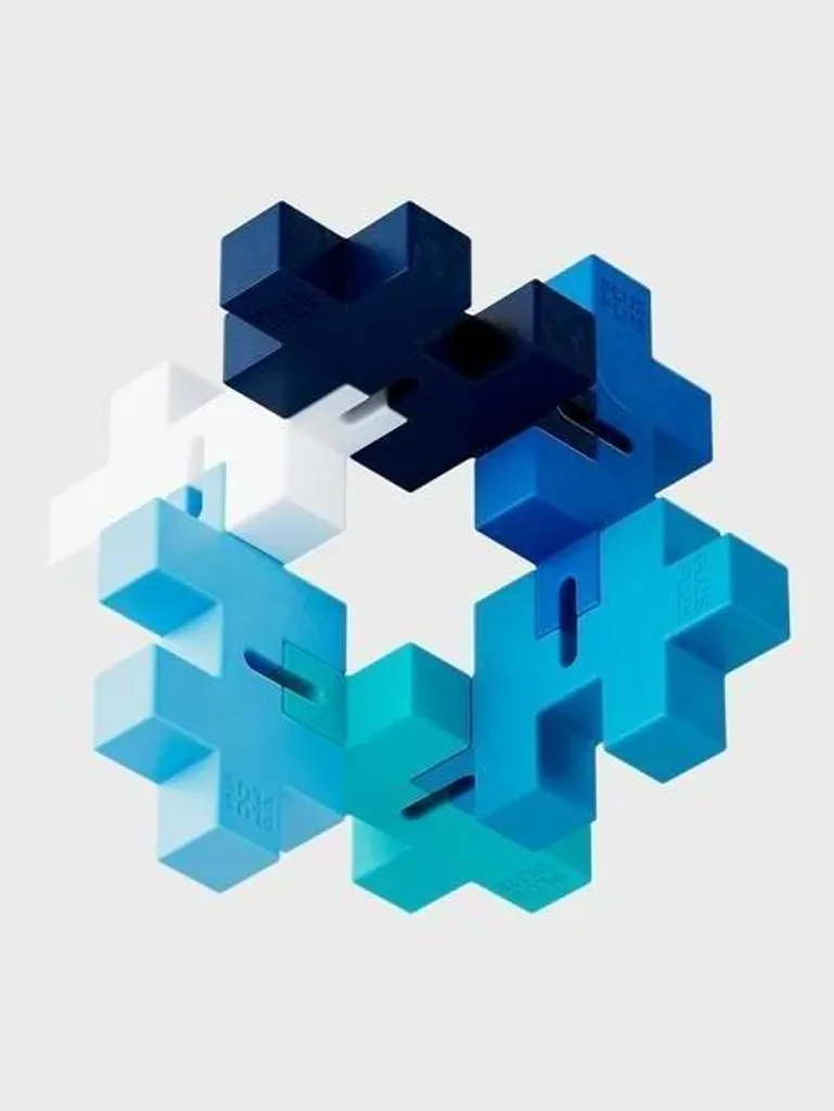 Plus-Plus Hexel Flex bleu jeu de construction 2D et 3D modulable - 4