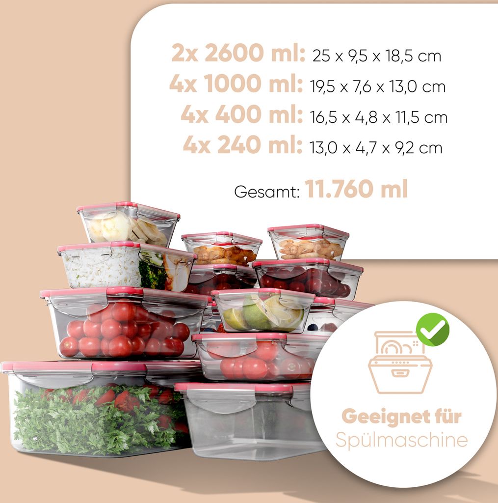 classbach® Frischhaltedosen mit Deckel | 14er Set | 100% Produktbild 4