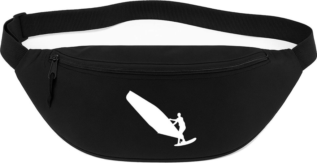 Huuraa Bauchtasche Windsurfen Silhouette 2,5 Liter Black Polyester Crossbody Bag Geschenkidee