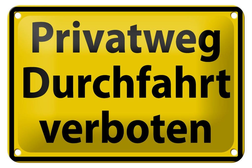 Blechschild Warnschild 18x12cm Privatweg Durchfahrt verboten