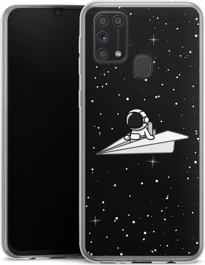 DeinDesign Slim Hülle für Samsung Galaxy M31 Silikon Case Ultra Dünn Handyhülle Astronaut Comic Papier