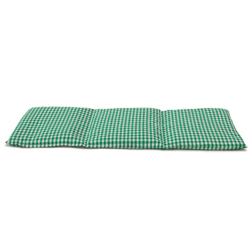 Rapssamenkissen 20x50cm groß 3-Kammer - grün-weiß kariert - Wärmekissen, Körnerkissen - grün-weiß