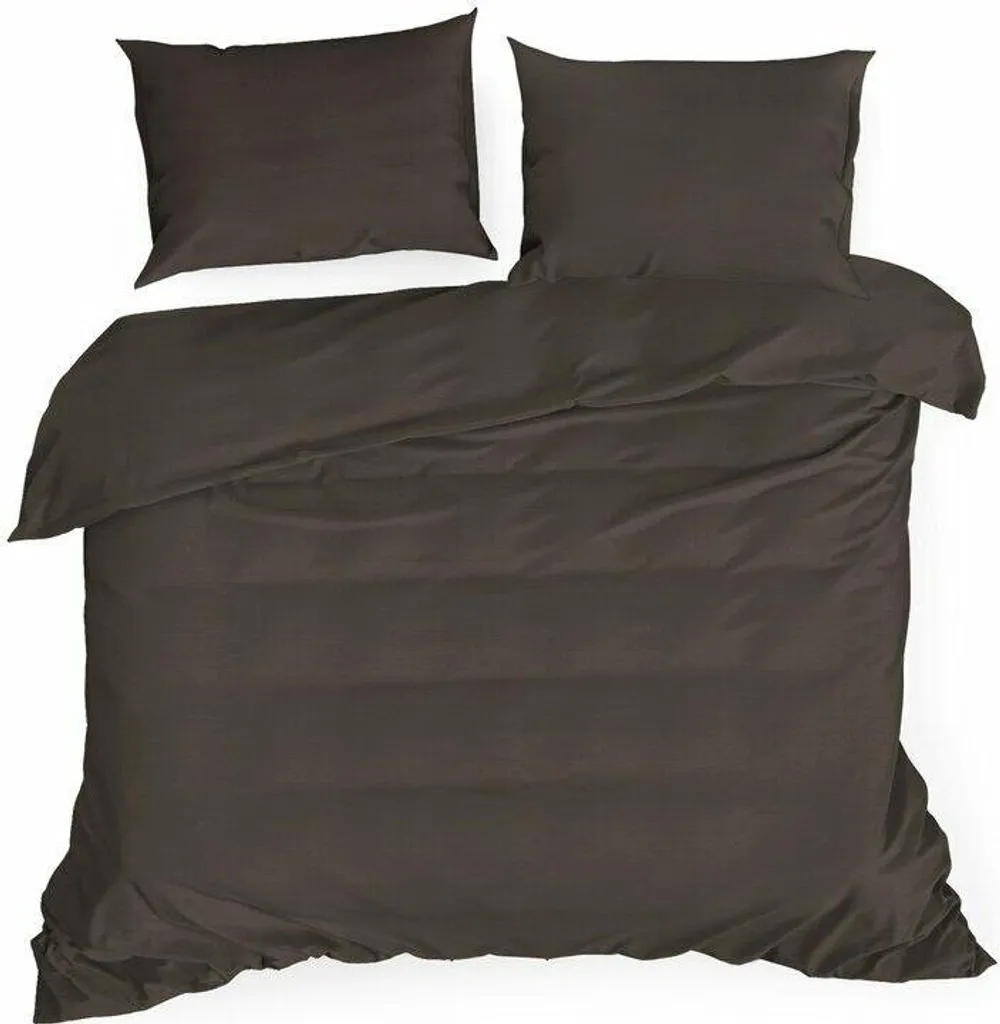 Biancheria Letto 160x200 Nova Marrone Satin Cotone Eurofirany