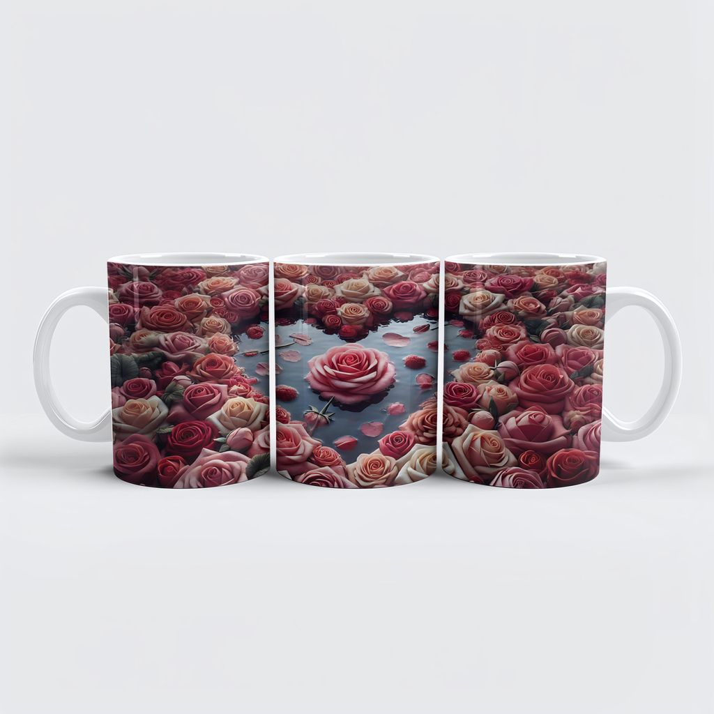 raxxa Premium-Tasse "Elegantes Rosenherz - Romantisches Blumendesign für jedes Ereignis"