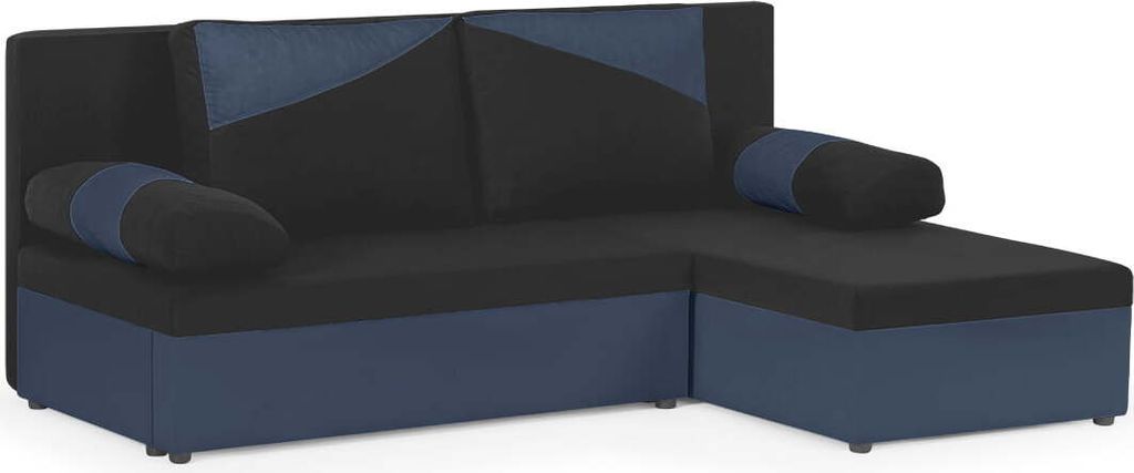 Ecksofa Polo mit Schlaffunktion - Schwarz/Grün