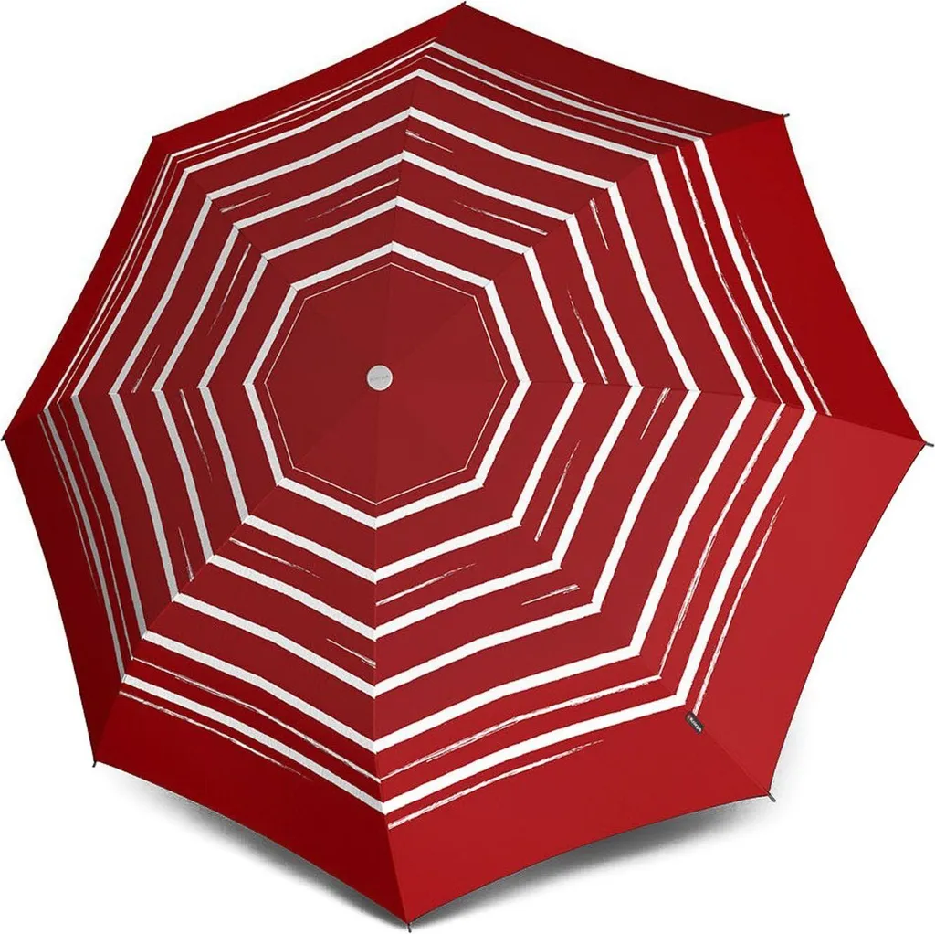 Knirps 930 Stick Long Automatic Ombrello a Bastone Stripe Art Red Rosso