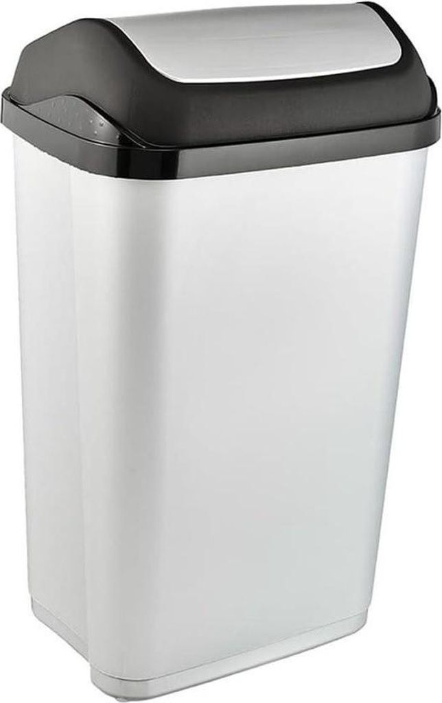 Swantje Silber 50L Schwingdeckel-Mülleimer - HTML-Inhalt hinzugefügt Treteimer 50 Liter
