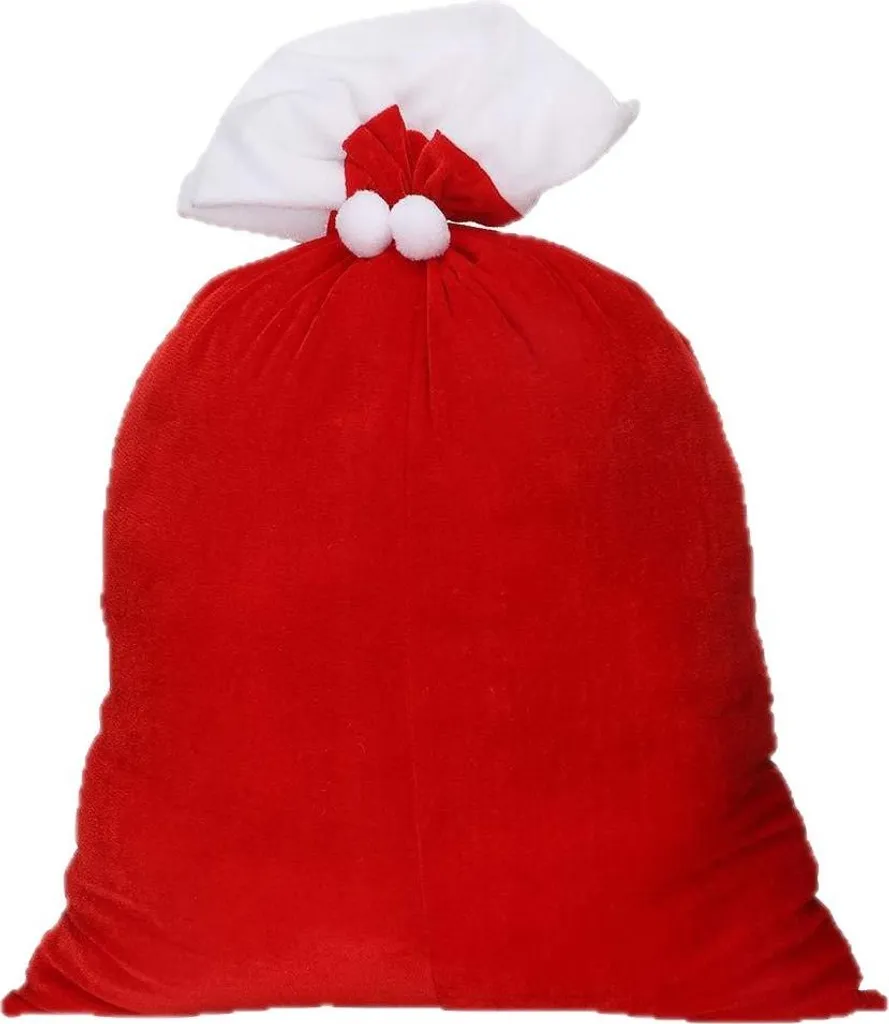 Borsa Regalo Babbo Natale in Velluto INF 70x50cm - Sacco Rosso Lusso