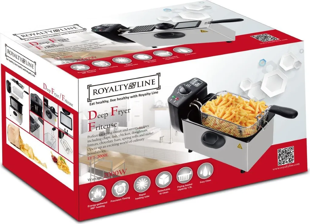 Friteuse Inox sans Odeur 3L - Friture Rapide et Nettoyage Facile 2000W