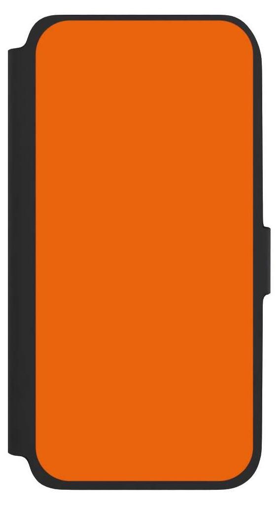NIVOCASE Klapphülle für Samsung Galaxy A17 5G Handyhülle aus Kunst Leder NIVOflip schwarz Farbe einfarbig orange