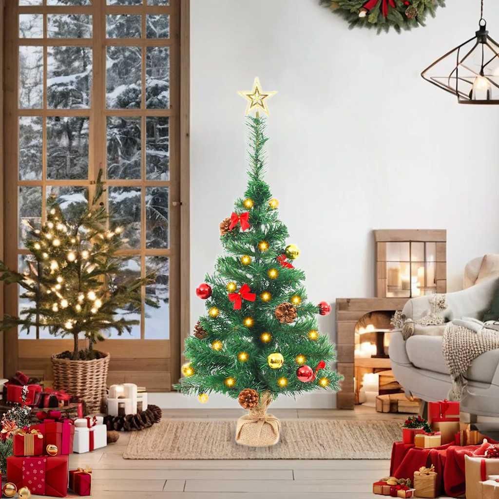 vidaXL Sapin de Noël artificiel avec éclairage & boules Image du produit 