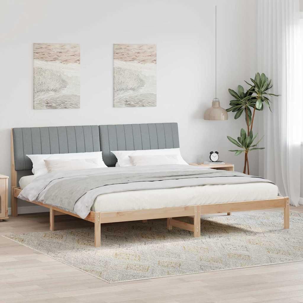"Schlussverkauf" Doppelbett - Bettgestell 2 PLACES - mit Kopfteil - Braun 200x200 cm Massives Kiefernholz C4129