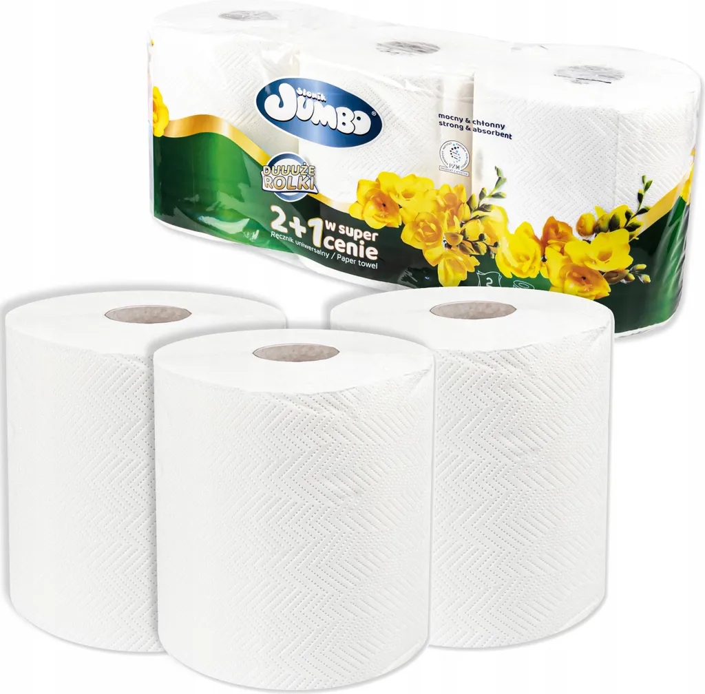 Évitez les ruptures avec l'essuie-mains Jumbo 2+1 rouleaux grand format
