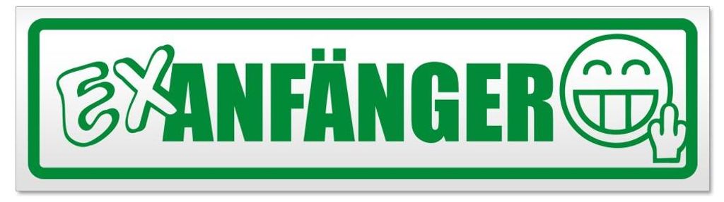 Kiwistar - Autoaufkleber - Grün - 20 x 5,3 cm - E x Anfänger - Hinweis Aufkleber Sticker für Auto, Kfz, Fahrrad, PKW, LKW