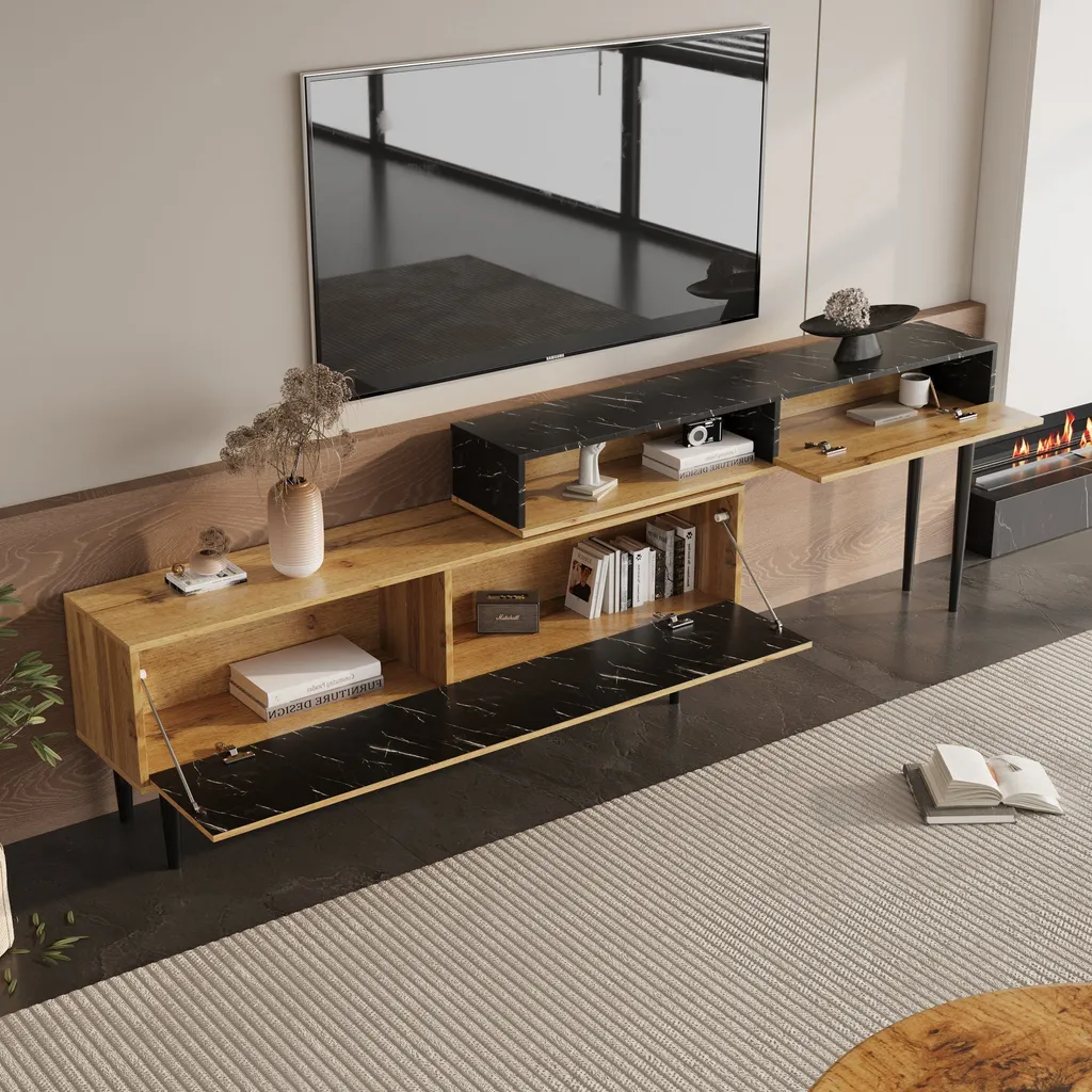 Meuble TV Extensible Solution pour Espaces Difficiles 129 à 200 cm - 3
