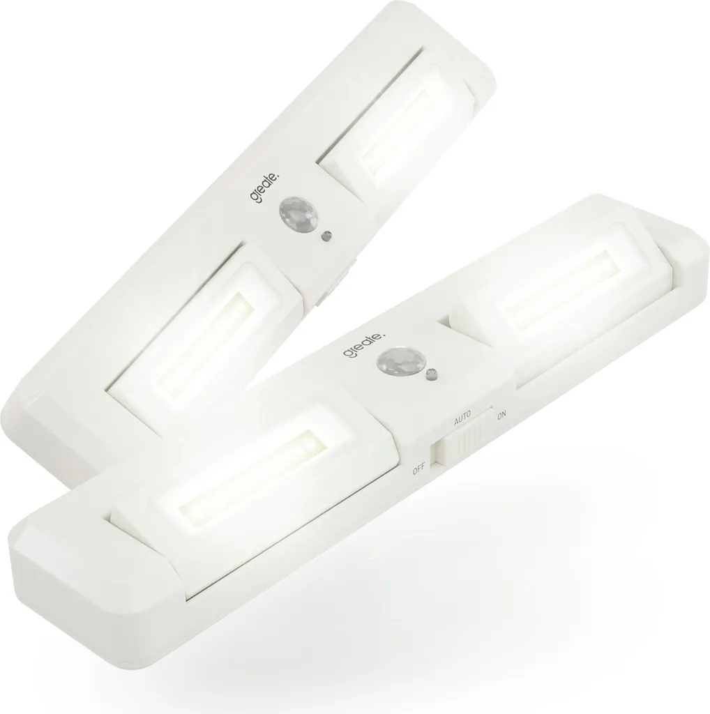 Éclairage d'Armoire LED Automatique à Piles - Lot de 2 Réglettes