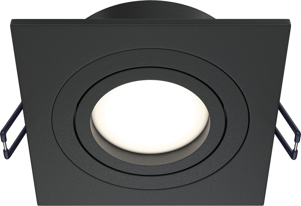 Maytoni Atom Spot Einbauleuchte DL024-2-01B 1xGU10, Schwarz, Aluminum, exkl. Leuchtmittel-Quadratischer Strahler aus Aluminium, ideal für jeden Raum