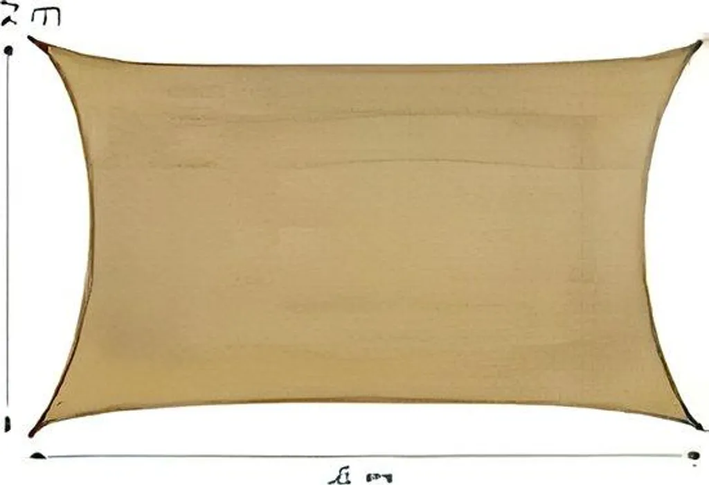 Voile d'ombrage pour jardin 2x4m rectangulaire concave anti-UV