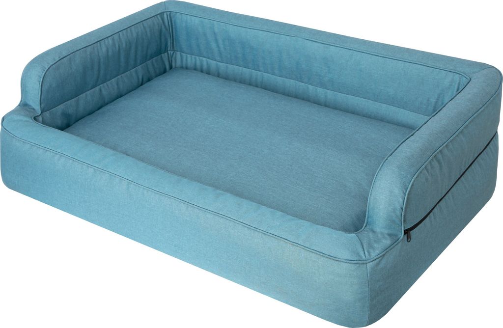 Hundebett, Möbel für Tiere, Katzenbett, Abnehmbar Bezug, Hundekorb, Hundekissen, Hundeliege, Schlafplätze, Hundesofa, Blau, L: 78x47 cm