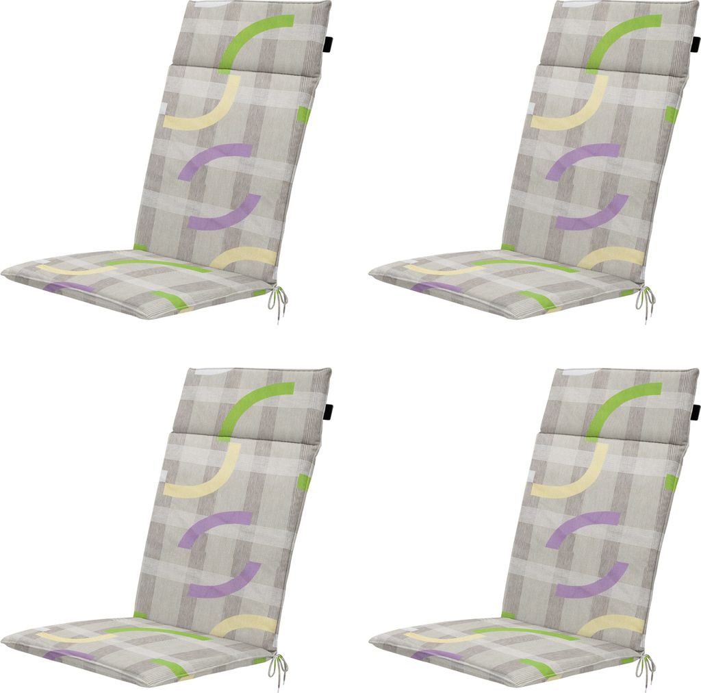 Madison - Gartenstuhlauflage High Back Tess lila - Ca. 120x50 cm - 4er-Set
