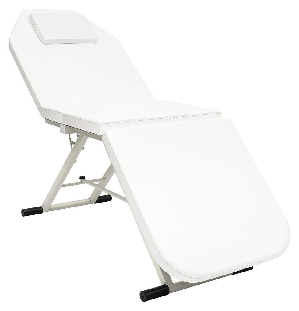 Massage Tisch, Faltbar, Verstellbare Rückenlehne, WEISS