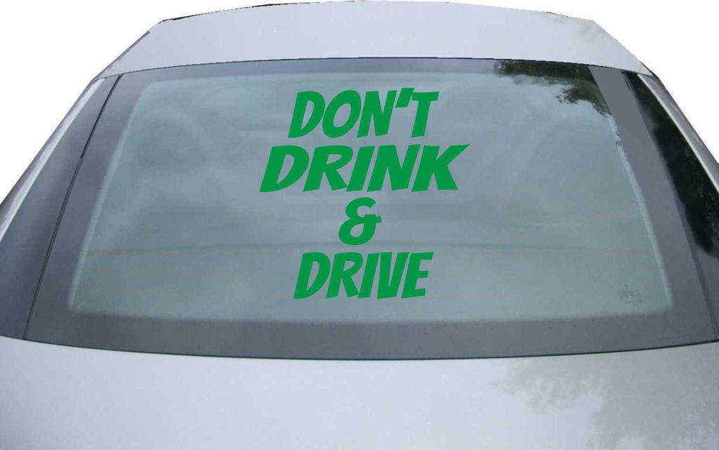 Indigos UG - Aufkleber Heckscheibe & Motorklappe DE7083 - grün - 600x598 mm - Dont drink and drive - Auto Scheiben Fenster Heckklappe Tuning Racin...