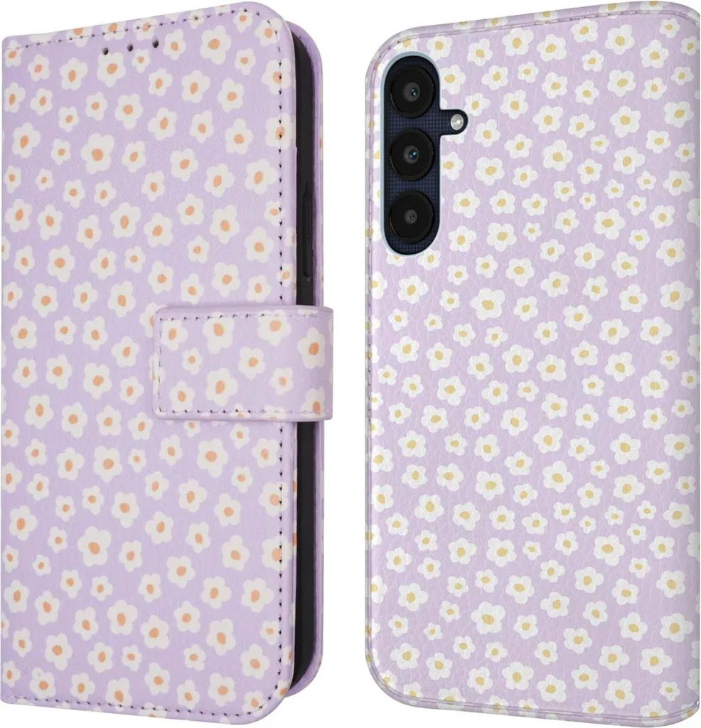 Custodia a libro imoshion Design Samsung Galaxy A55 - White Daisy