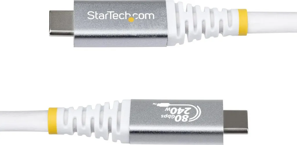 Câble USB Startech CC1M80GUSB4CABLEW Blanc 1m USB4 80Gbps 240W
