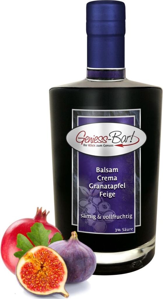 Balsamico Creme Granatapfel Feige 0,35L 3%Säure mit original Crema di Aceto Balsamico di Modena IGP Balsam Crema Grenadine