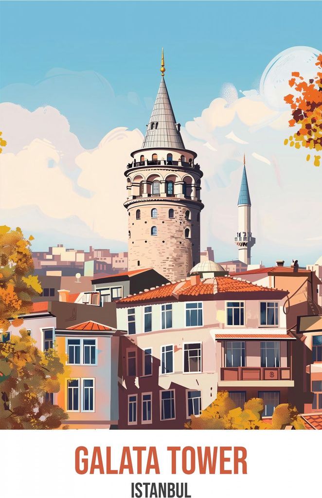 Plakat 30x40cm Galata-Turm, Istanbul