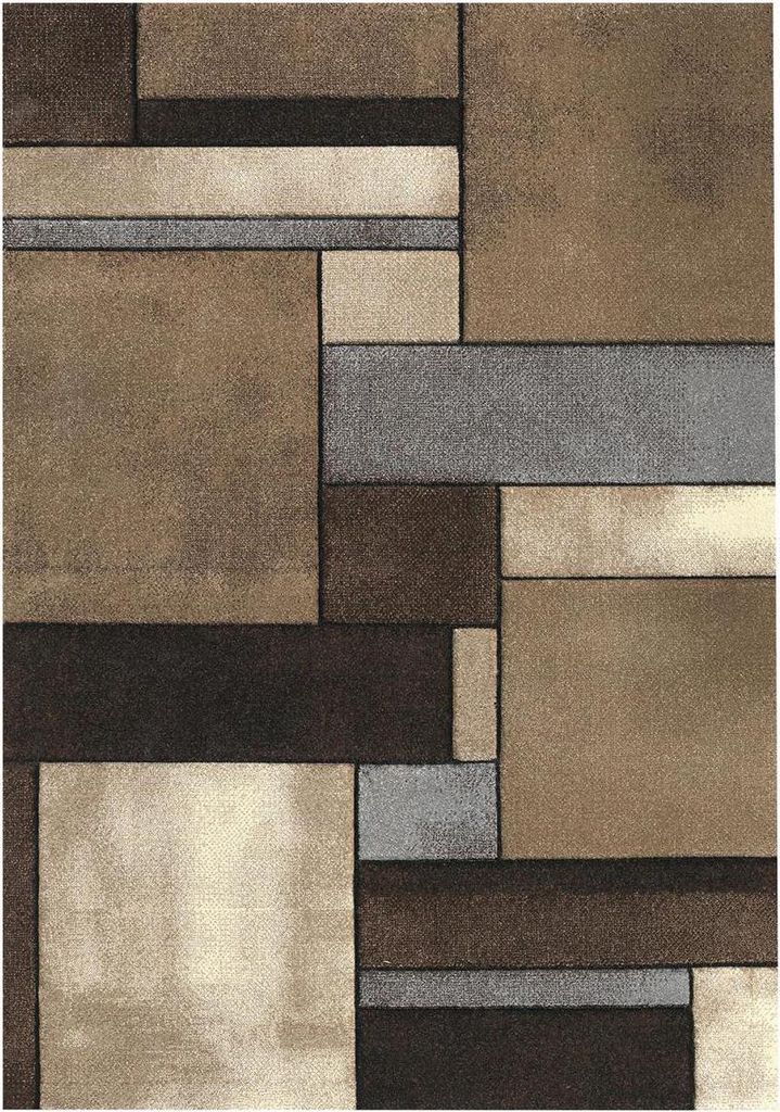 Gewebter Wohn- und Schlafzimmerteppich GEOME mit geometrischem Muster